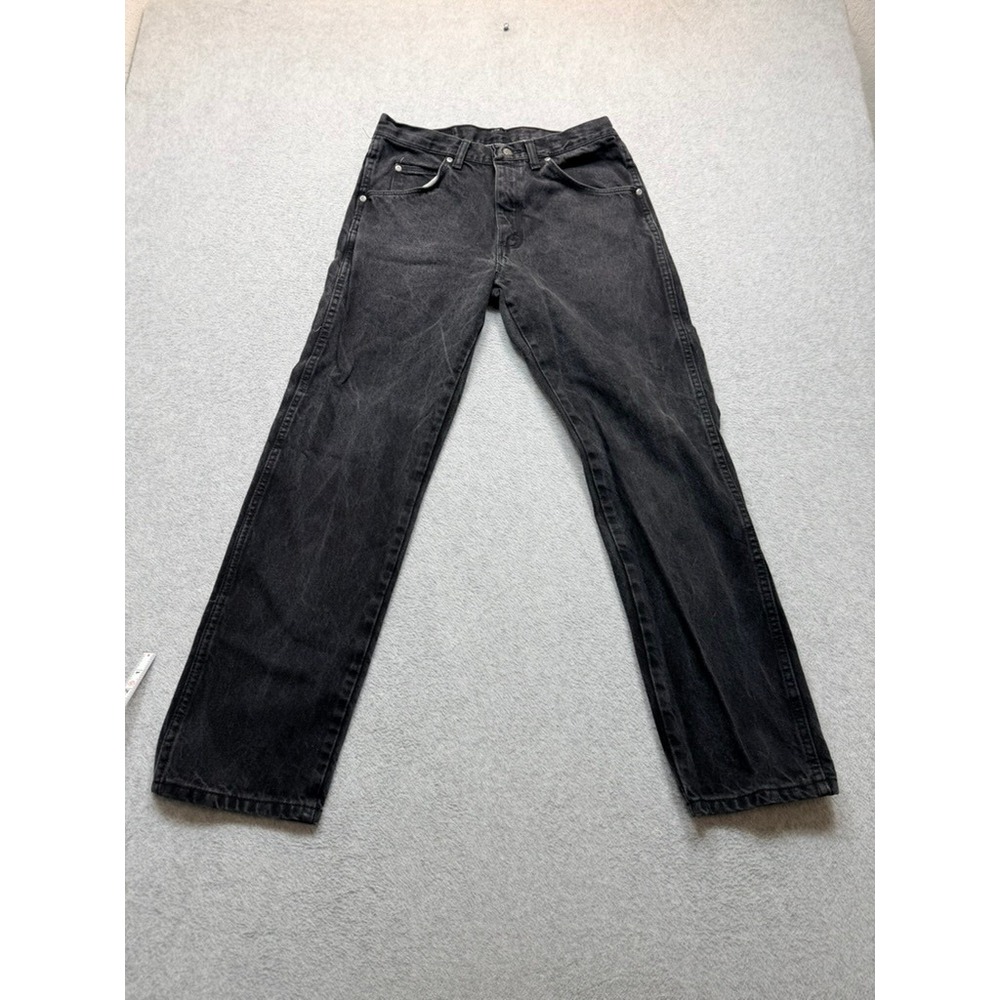 Wrangler Cowboy Cut Jeans Mens 31x30 Faded Black Straight Leg Denim 13MWZBK